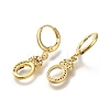 Brass Clear Cubic Zirconia Hoop Earrings EJEW-M045-01O-2