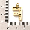 Brass Micro Pave Clear Cubic Zirconia Pendants KK-G521-01G-F-3