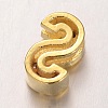 Golden Plated Brass Micro Pave Cubic Zirconia Letter Slide Charms ZIRC-E015-01S-2