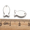 Tarnish Resistant Stainless Steel Fish Charms STAS-M037-08-3