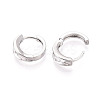 Brass Micro Pave Clear Cubic Zirconia Hoop Earrings EJEW-T048-46P-3