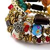 Boho Multi-strand Irregular Synthetic Turquoise Beads Wrap Bracelet BJEW-G635-02A-2