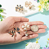 4Pcs 2 Colors Flower Alloy Enamel Adjustable Jean Button Pins DIY-TA0014-92-7