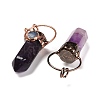 Natural Amethyst Big Pointed Pendants G-M383-21D-3