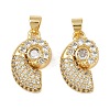 Brass Micro Pave Clear Cubic Zirconia Pendants KK-C109-02G-1