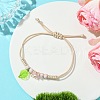 Porcelain Beads Braided Bead Bracelets BJEW-JB11421-1