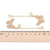 Rack Plating Butterfly Brass Pink Cubic Zirconia European Safety Chains KK-F879-20G-3