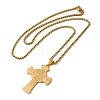 Saint Christopher Cross 201 Stainless Steel Box Chain Pendant Necklaces for Women and Men LS-NJEW-F324-01G-2