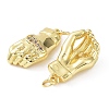 Rack Plating Brass with Cubic Zirconia Pendants KK-B076-12G-2
