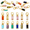 12Pcs 12 Colors Brass Micro Pave Cubic Zirconia Charms FIND-TA0005-61-2