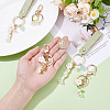 4Pcs 4 Styles Alloy Flower Keychains with Resin Lily of the Valley Pendant AJEW-NB0007-02-3