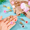 9Pcs 9 Colors Round Alloy & Resin Zipper Sliders HJEW-TAC0077-6