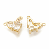 Brass Cubic Zirconia Charms KK-S340-12G-07-2