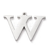 Tarnish Resistant 304 Stainless Steel Letter Pendant Rhinestone Settings LS-STAS-J028-01W-2