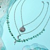 Natural Green Aventurine Chip Beads Necklaces for Women NJEW-JN04804-2