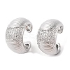 Rack Plating Brass Micro Pave Clear Cubic Zirconia Cuff Earrings for Women EJEW-G394-03P-1