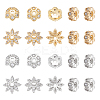 CHGCRAFT 24Pcs 6 Styles Brass Clear Cubic Zirconia Spacer Beads KK-CA0003-63-1