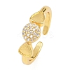 Brass Micro Pave Cubic Zirconia Cuff Rings for Women RJEW-Z113-19-2