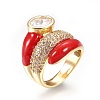 Brass Micro Pave Cubic Zirconia Finger Rings RJEW-F087-02G-3