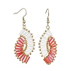 Glass Braided Beads Dangle Earrings EJEW-MZ00746-03-3