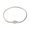 Tarnish Resistant 304 Stainless Steel Round Snake Chain Bracelets with Clasps BJEW-F472-01P-02-1