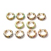 Enamel Rhombus Pattern Huggie Hoop Earrings EJEW-K093-02G-1