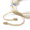 Natural Cowrie Shell & Glass Seed Flower Braided Bead Bracelets for Women BJEW-TA00206-5