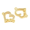 Brass Micro Pave Clear Cubic Zirconia Connestor Charms CU-CBAB3AD-02G-01-2