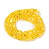 Transparent Electroplate Glass Beads Strands GLAA-Q099-A01-12-2