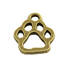 Tibetan Style Alloy Dog Paw Prints Pendants TIBEP-Q041-134B-AB-NR-1