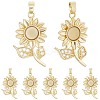 8Pcs Brass Micro Pave Cubic Zirconia with Resin Pendants KK-BBC0020-65-1