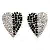Brass Pave Cubic Zirconia Stud Earrings EJEW-M088-02P-1