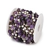 Natural Amethyst Nuggets & 316 Stainless Steel Handmade Link Chains CHS-K021-14G-08-2