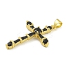 Cross Rack Plating Brass Cubic Zirconia Pendants KK-Z053-13G-02-2