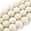 Natural Fossil Round Bead Strands G-O151-02-12mm-1