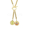 Ion Plating(IP) 304 Stainless Steel Green Yellow Enamel Letter & Eye Pendant Wheat Chain Necklaces STAS-Z102-01G-Z-1