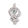 Brass Micro Pave Cubic Zirconia Pendants KK-P224-07P-2