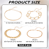 4Pcs Stylish Multi-Layered Alloy Chain Bracelet Set - 4 Pieces of Creative Shiny Chains BJEW-LP0001-23-2