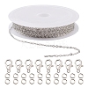 DIY 3m Brass Cable Chain Jewelry Making Kit DIY-YW0005-75P-1