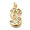 Brass Micro Pave Clear Cubic Zirconia Pendants KK-G521-01G-S-1