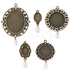 10Pcs 5 Style Alloy Pendant Cabochon Settings HJEW-TAC0119-2