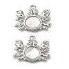 304 Stainless Steel Pave Natural White Shell Pendants STAS-C122-21A-02P-1