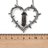 Alloy with Resin Thorned Heart Pendant Necklaces for Women NJEW-Z101-01B-4