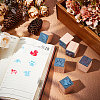 6Pcs 6 Styles Wooden Stamps with Rubber DIY-OC0013-34-5