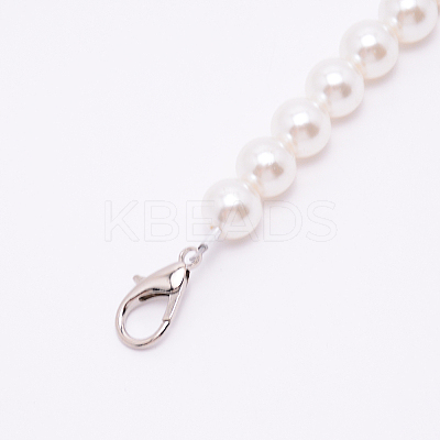 White Acrylic Round Beads Bag Handles FIND-TAC0006-24G-01-1