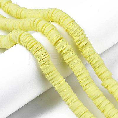 Flat Round Handmade Polymer Clay Beads CLAY-R067-10mm-23-1