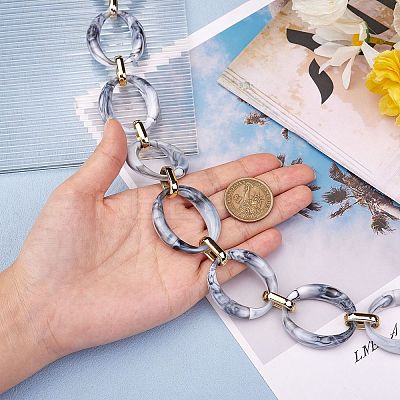 Handmade Imitation Gemstone Style Link Chains AJEW-J034-01D-1