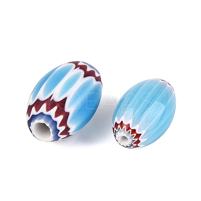 Handmade Millefiori Glass Barrel Beads LA-N002-06-1
