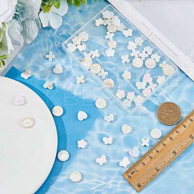 70Pcs 5 Styles Natural White Shell Beads Sets BSHE-FH0001-03-1