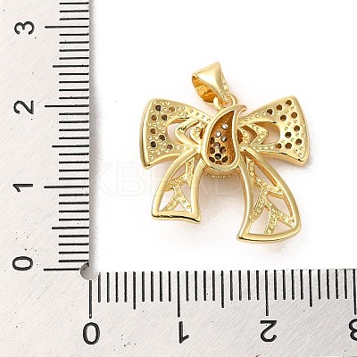 Rack Plating Brass Micro Pave Clear Cubic Zirconia Pendants KK-A206-05J-G-1